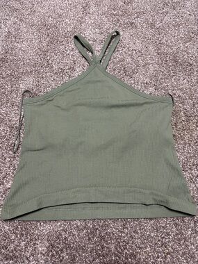 Old Navy Olive Green Ribbed Halter Cami